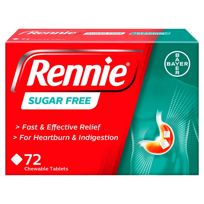 Comprimés Rennie Sugar sans sucre 72 par paquet