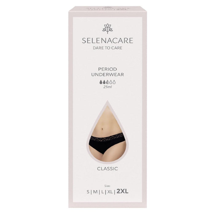 Selenacare Menstrual Undies Classic Black Size 2xl