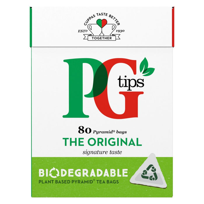 PG Tipps Original biologisch abbaubar schwarzer Teebeutel 80 pro Packung