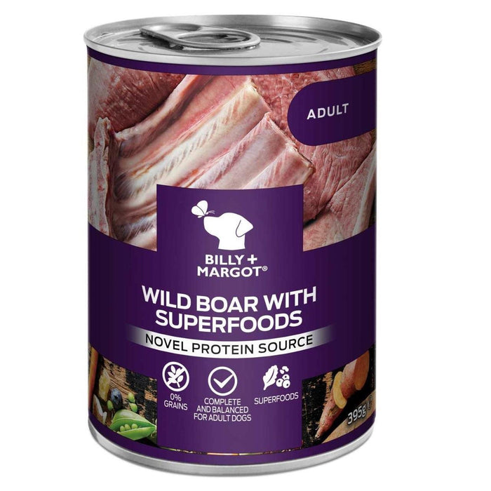 Billy + Margot Wild Boar con Superfood Blend Wet Can 395G