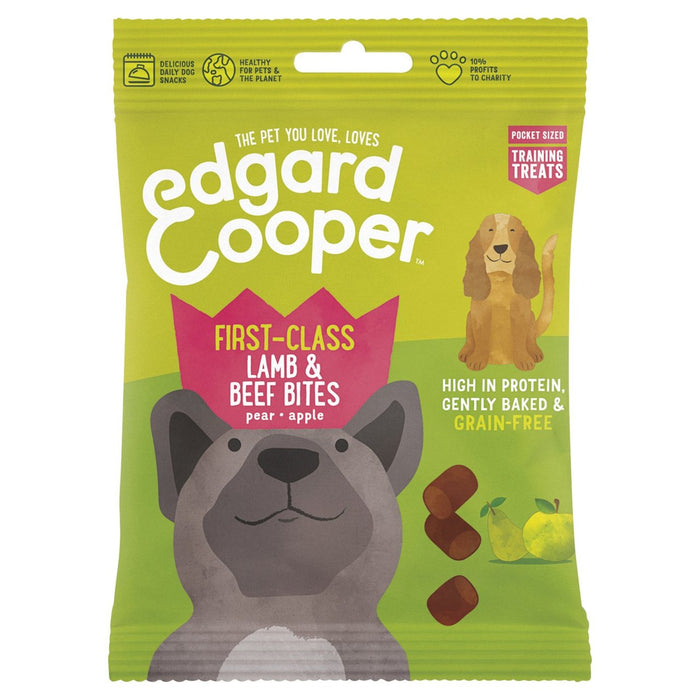 Edgard & Cooper Grain Free Bites with Lamb Beef Pear & Apple Dog Treat 50g