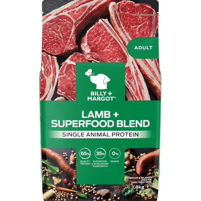Billy + Margot Lamb + Superfood Blend Dry Dog Aliments 1,8 kg