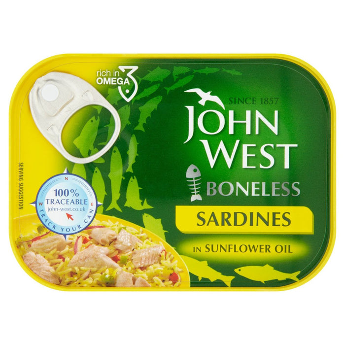 John West Knochenlosen Sardinen Sonnenblumenöl 95g