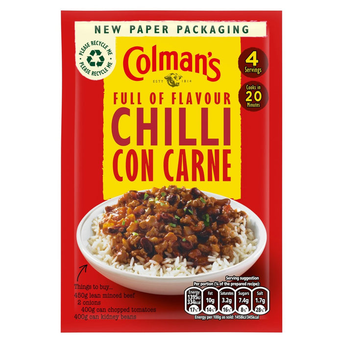Colmans Chili con Carne Rezept Mix 50g