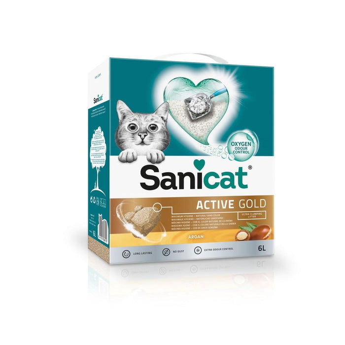 Sanicat Active Gold Ultra Climping Argan Cat Litter 6L