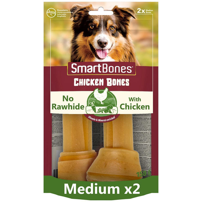 Smartbones 2 mittleres Hühnchen Rawhide Free Bones Dog Treats 158g