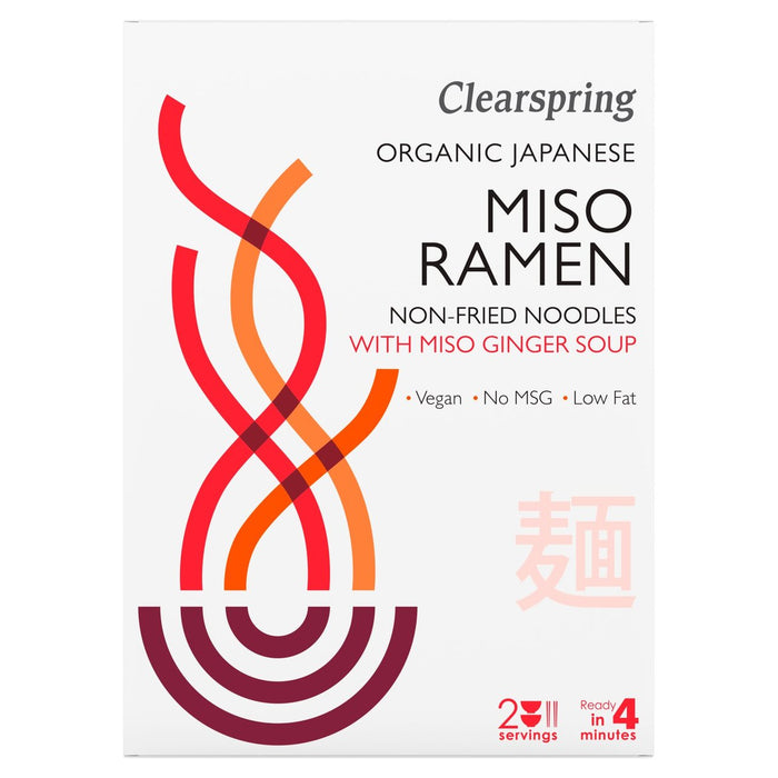 ClearSpring Japanese miso ramen nouilles avec soupe de gingembre miso 210g