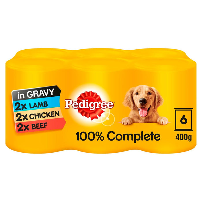 Pedigree Adult Wet Dog Food Tins Selección mixta en salsa 6 x 400g